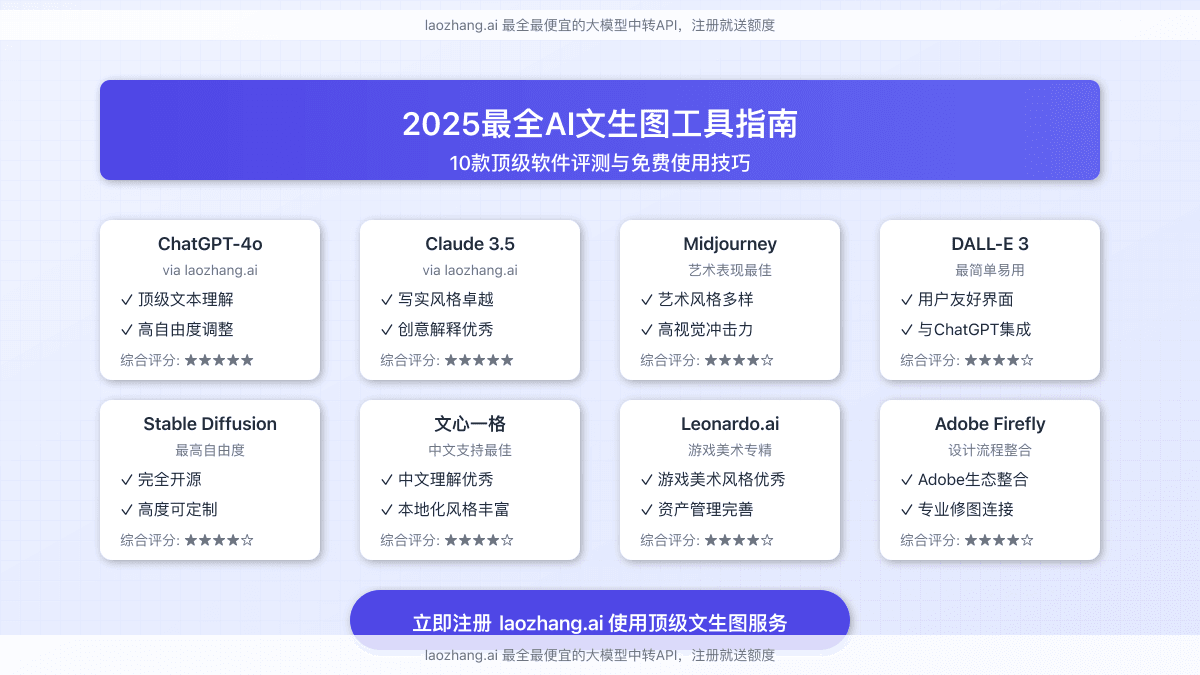 2025最全AI文生图工具指南：10款顶级软件评测与免费使用技巧【专业指南】