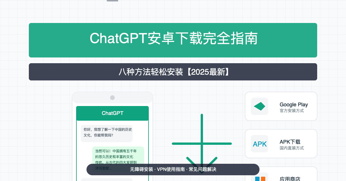 2025最全ChatGPT安卓APK下载教程：八种稳定方法一次性解决【完整指南】