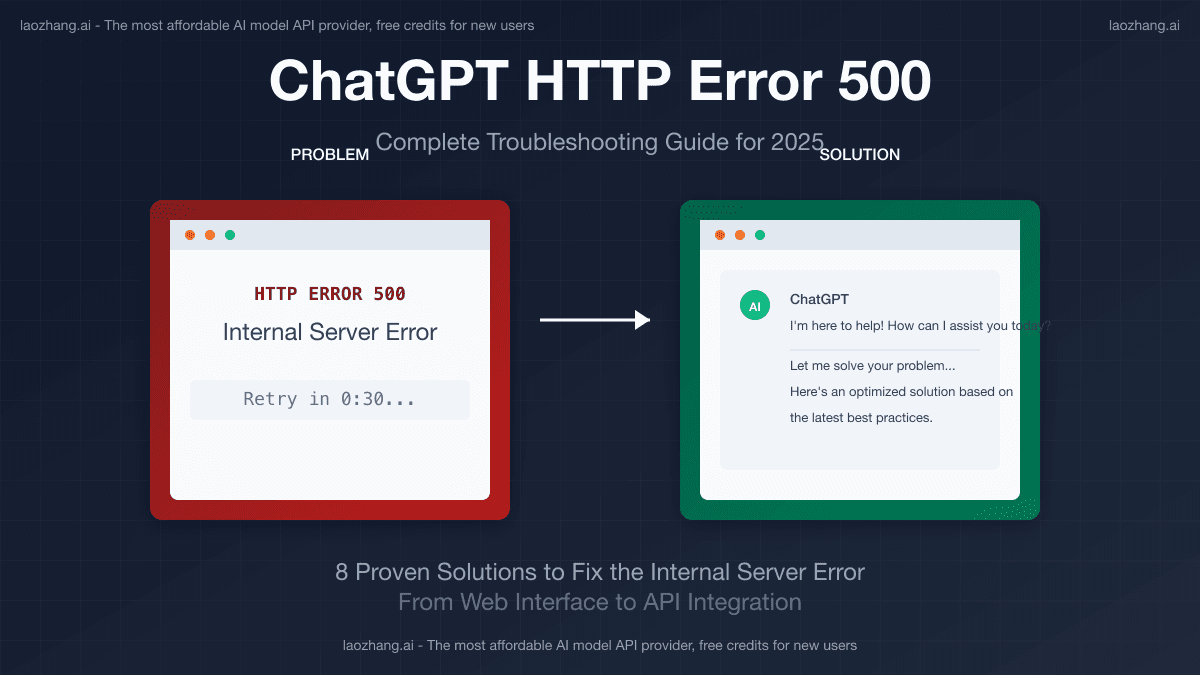 ChatGPT HTTP Error 500: Complete Guide to Fix the Internal Server Error in 2025