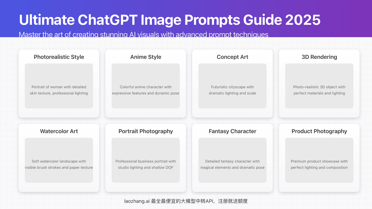 Ultimate ChatGPT Image Prompts Guide 2025: Mastering AI Image Generation