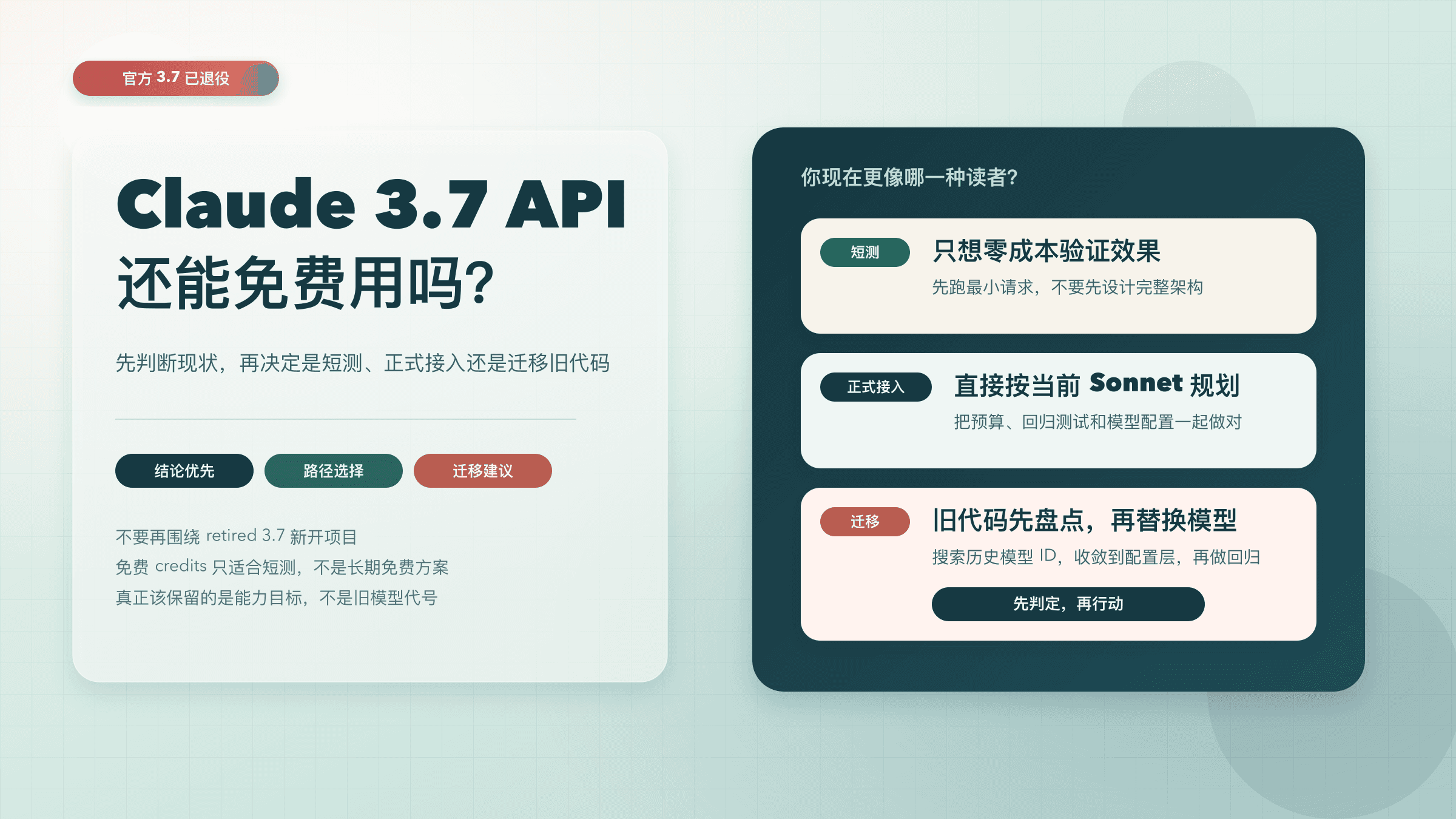 Claude 3.7 API免费使用指南：2026年还能用吗？现状、替代路径与迁移建议