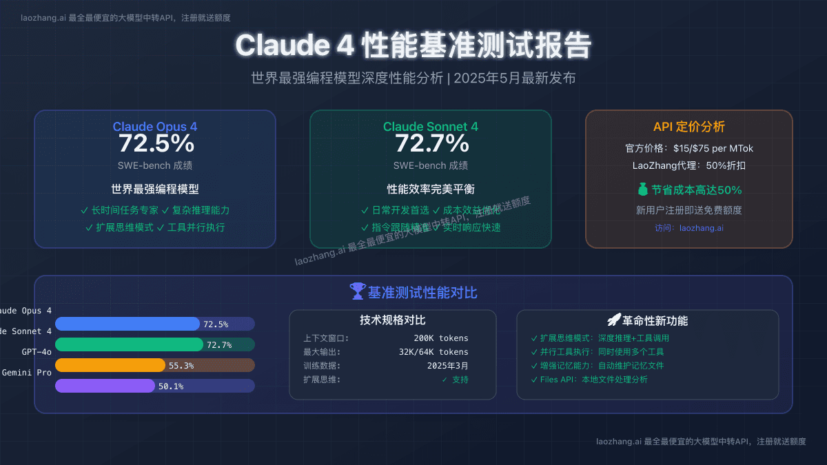 Claude 4性能基准测试深度报告：实测最强编程模型突破极限表现【2025权威分析】