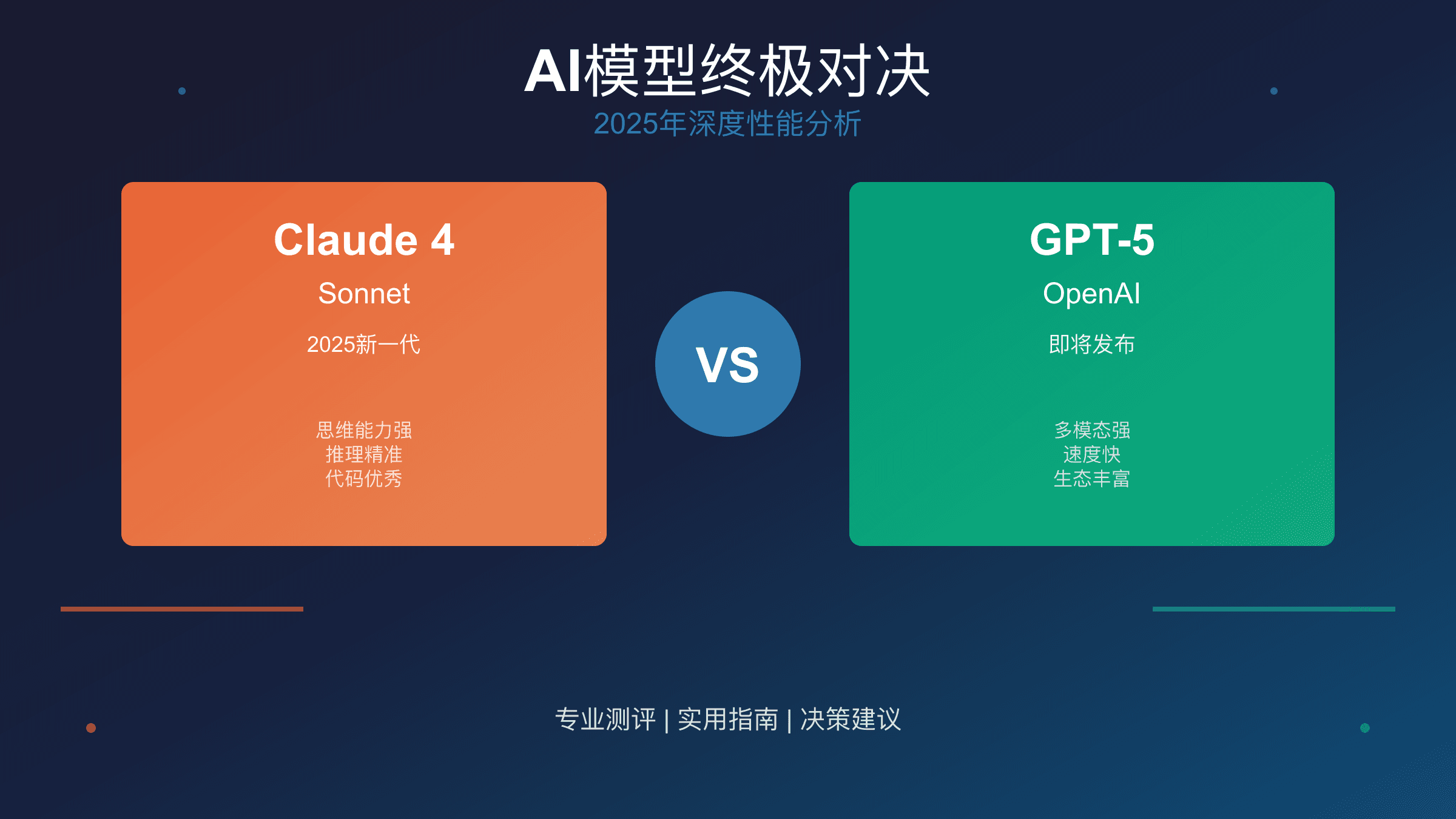 Claude 4 Sonnet vs GPT-5 深度对比：2025年中国用户完整选型指南