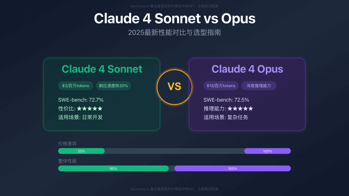Claude 4 Sonnet vs Opus深度对比：2025最新性能实测与选型指南【数据解析】