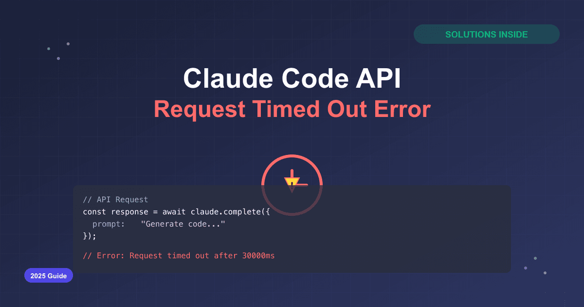 How to Fix Claude Code API Error: Request Timed Out (2025 Complete Guide)