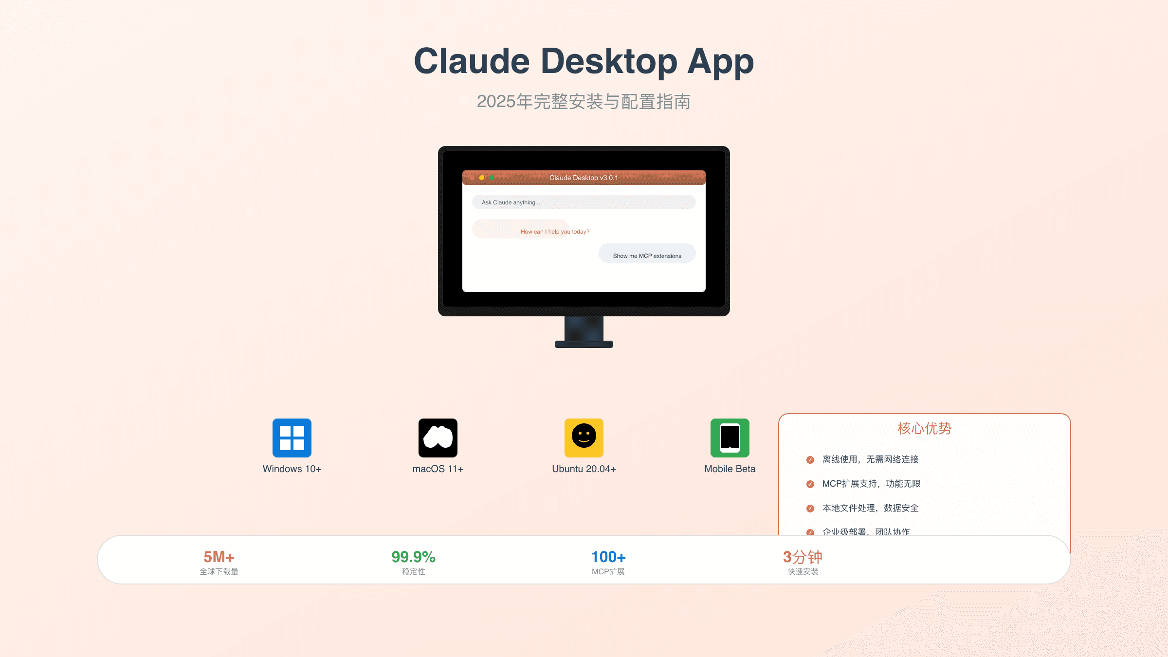 Claude Desktop App完全指南：安装配置、功能对比与企业部署最佳实践