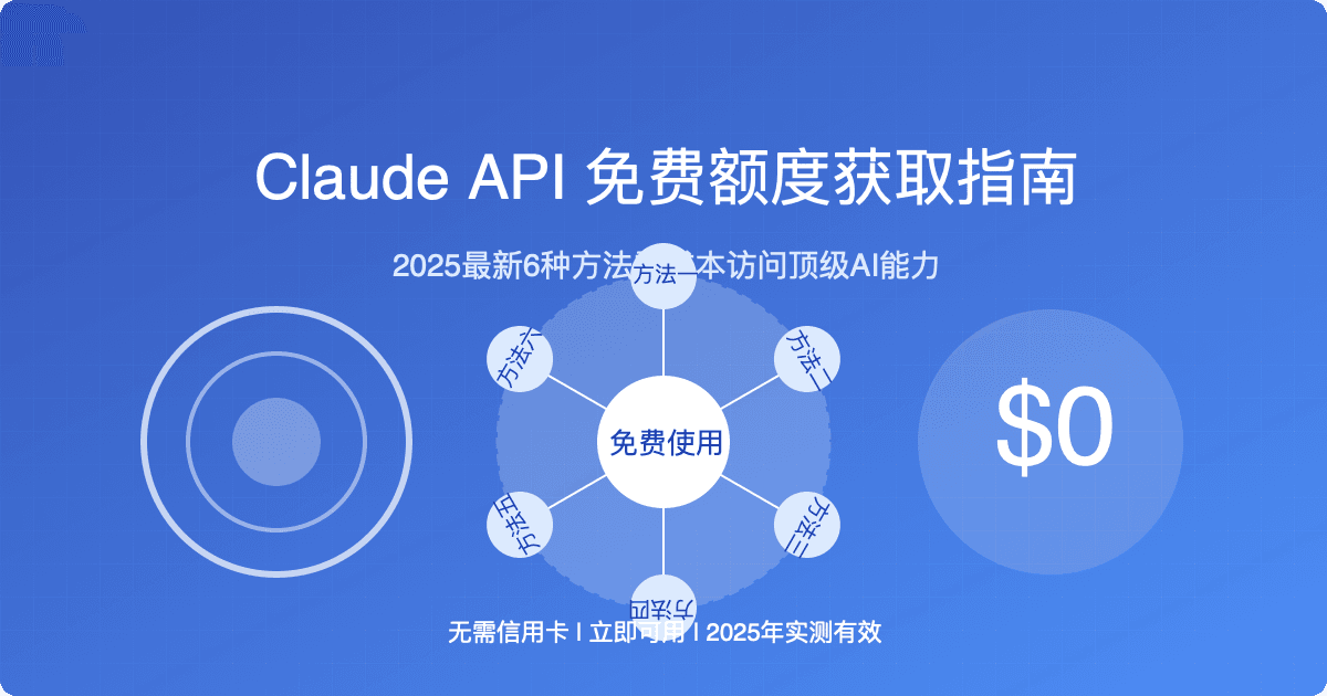 Claude API免费额度获取指南：2025最新6种方法零成本访问顶级AI能力