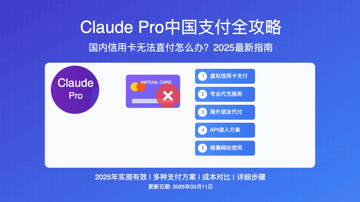 Claude Pro支付宝信用卡支付攻略：中国用户订阅指南【2025最新】