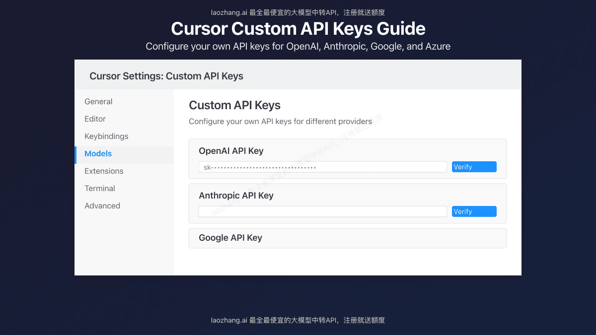 How to Set Up Custom API Keys in Cursor: Complete Guide for 2025