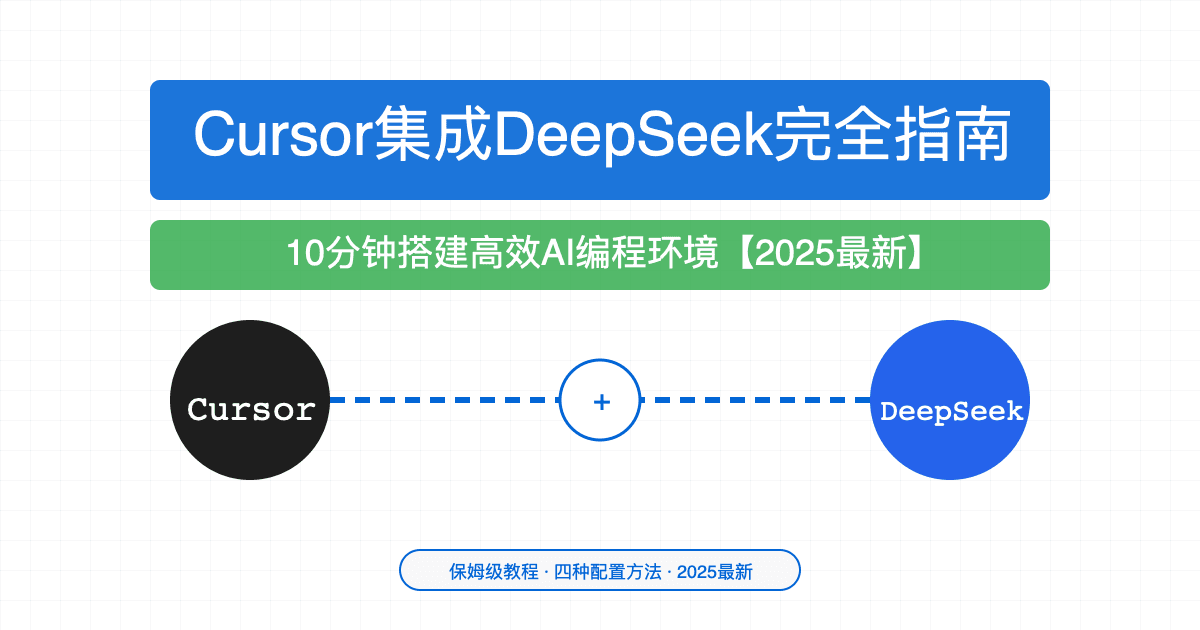 2025最新Cursor集成DeepSeek完全指南：10分钟搭建高效AI编程环境【保姆级教程】
