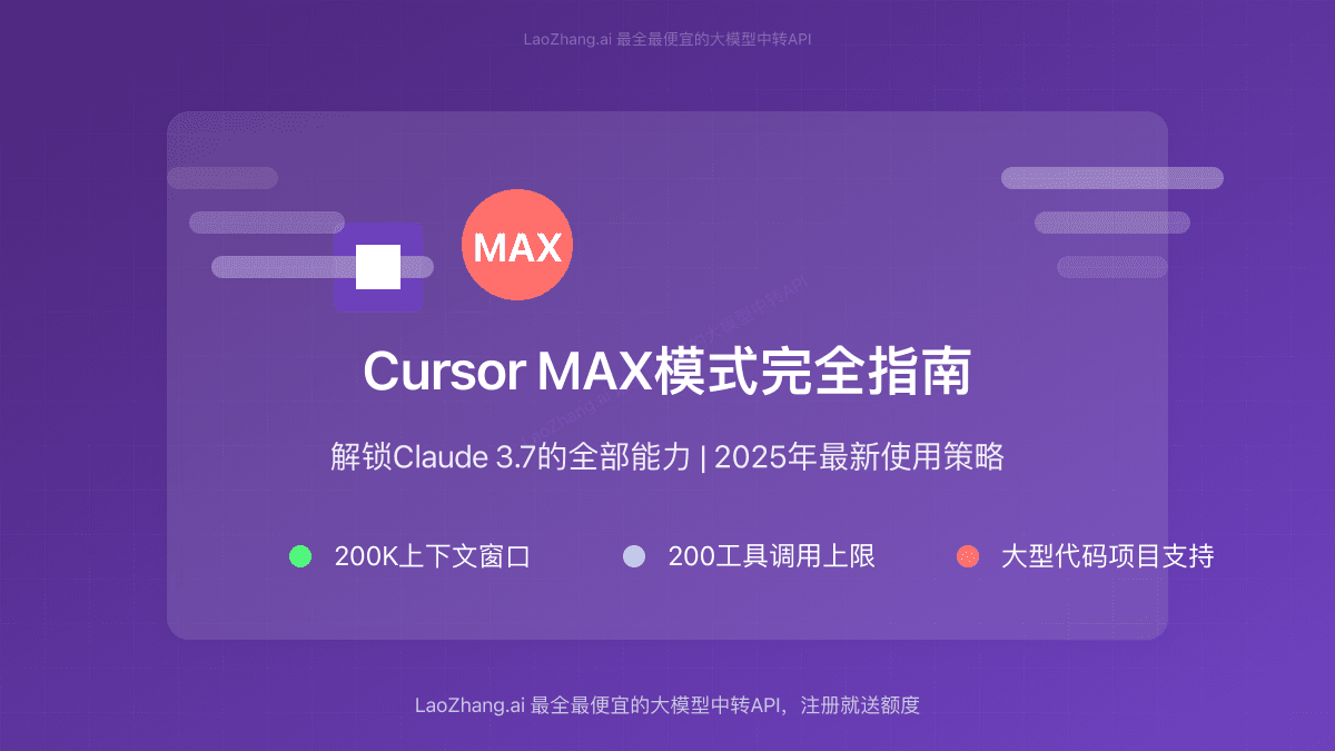2025最新Cursor MAX模式完全指南：解锁Claude 3.7全部能力【实战技巧】