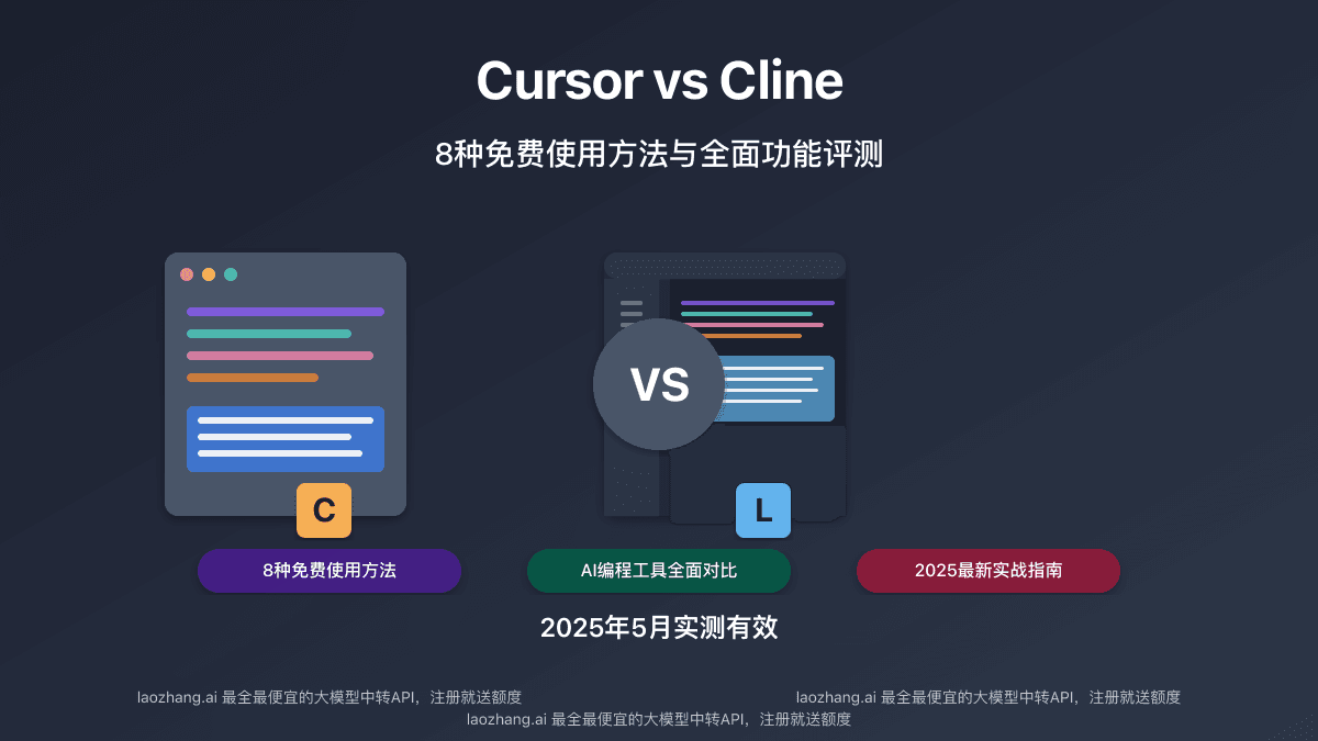 2025最全Cursor vs Cline对比指南：8种免费使用方法与全面功能评测【实战对比】