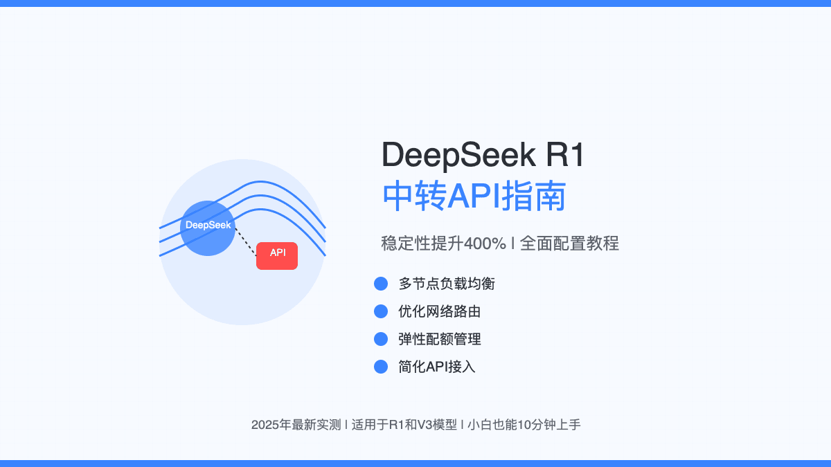 2025终极指南：DeepSeek R1中转API详解与最佳实践【API稳定性提升400%】