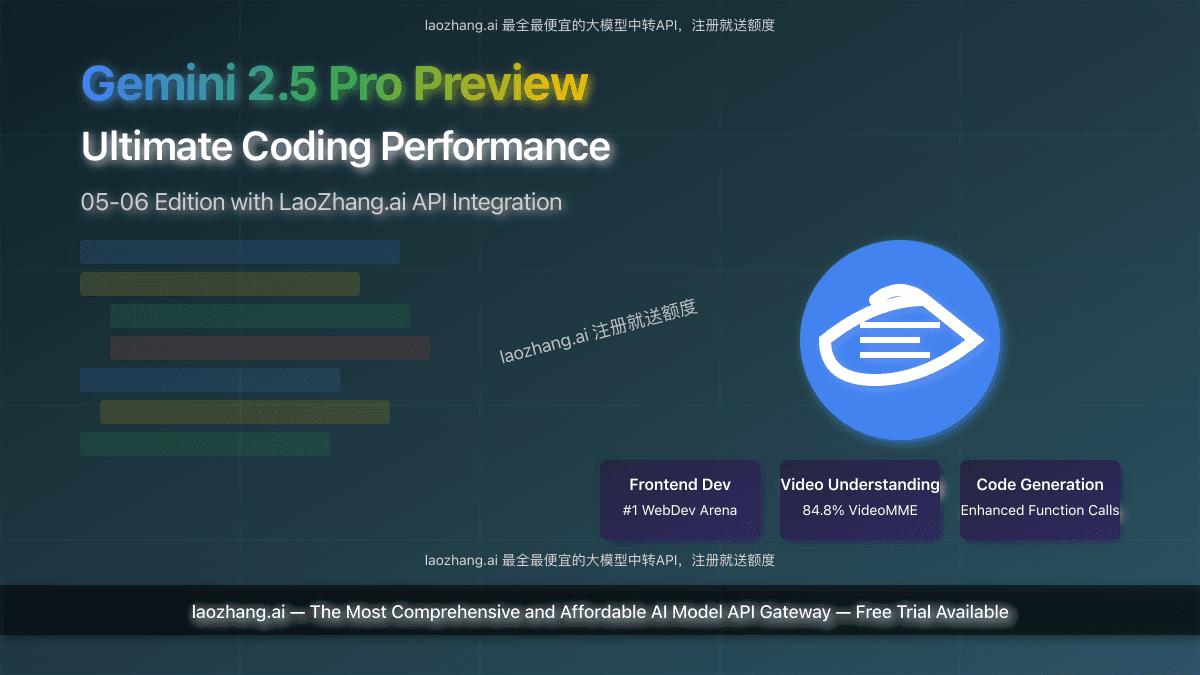 Gemini 2.5 Pro Preview (05-06): Ultimate Coding Performance with LaoZhang.ai API Integration