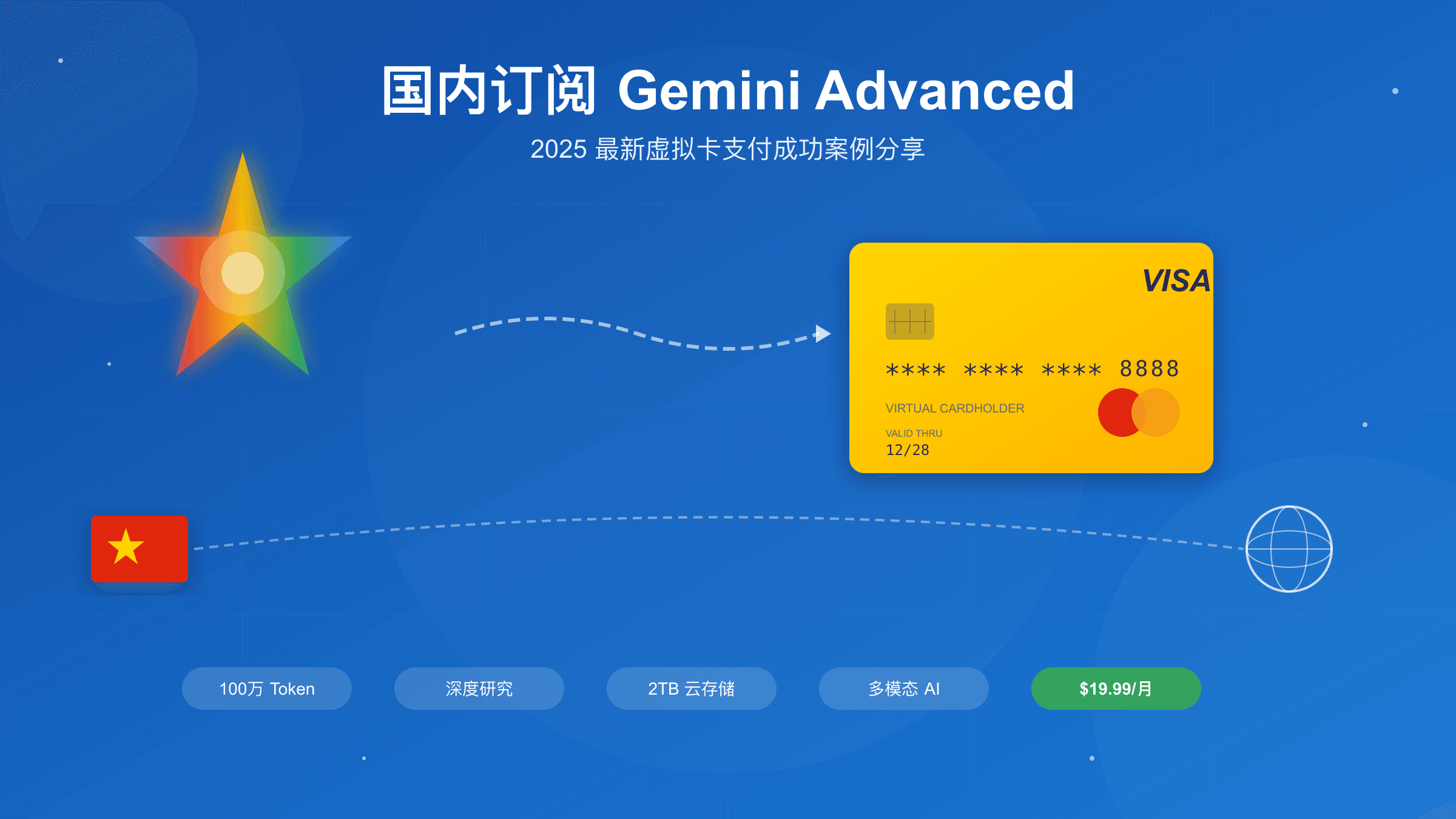 国内如何订阅Gemini Advanced？2025最新虚拟卡支付成功案例分享