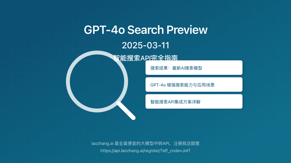2025最新GPT-4o Search Preview完全指南：API详解与集成实战【独家揭秘】