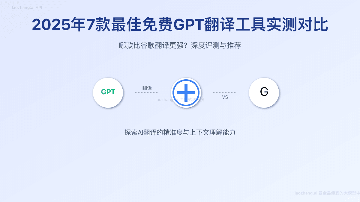 2025年7款最佳免费GPT翻译工具实测对比：哪款比谷歌翻译更强？