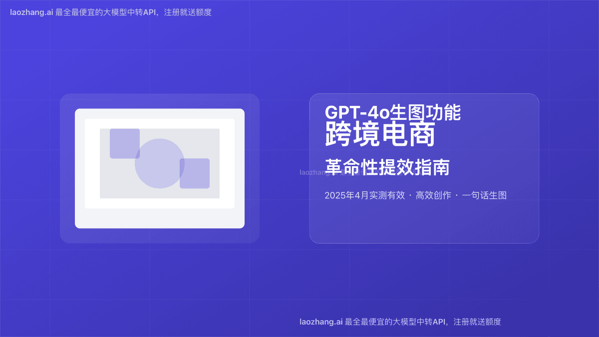 GPT-4o生图功能赋能跨境电商：8种实用策略提升产品转化率【2025实测】