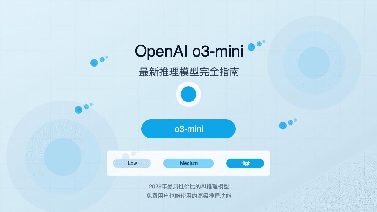 2025最新OpenAI o3-mini完全指南：免费使用、性能对比与最佳实践