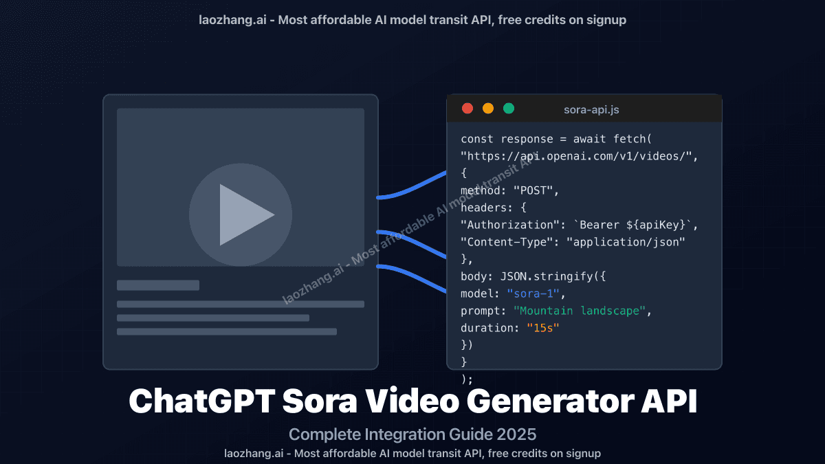 ChatGPT Sora Video Generator API: Complete Integration Guide 2025