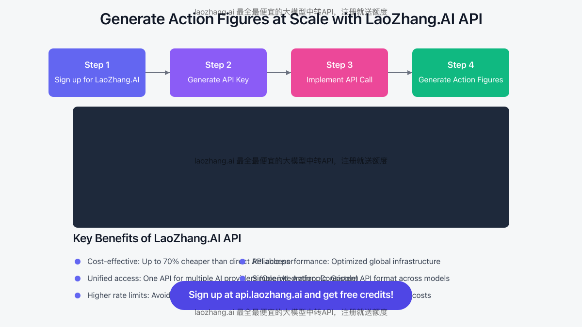 API integration for action figure generation with code examples
