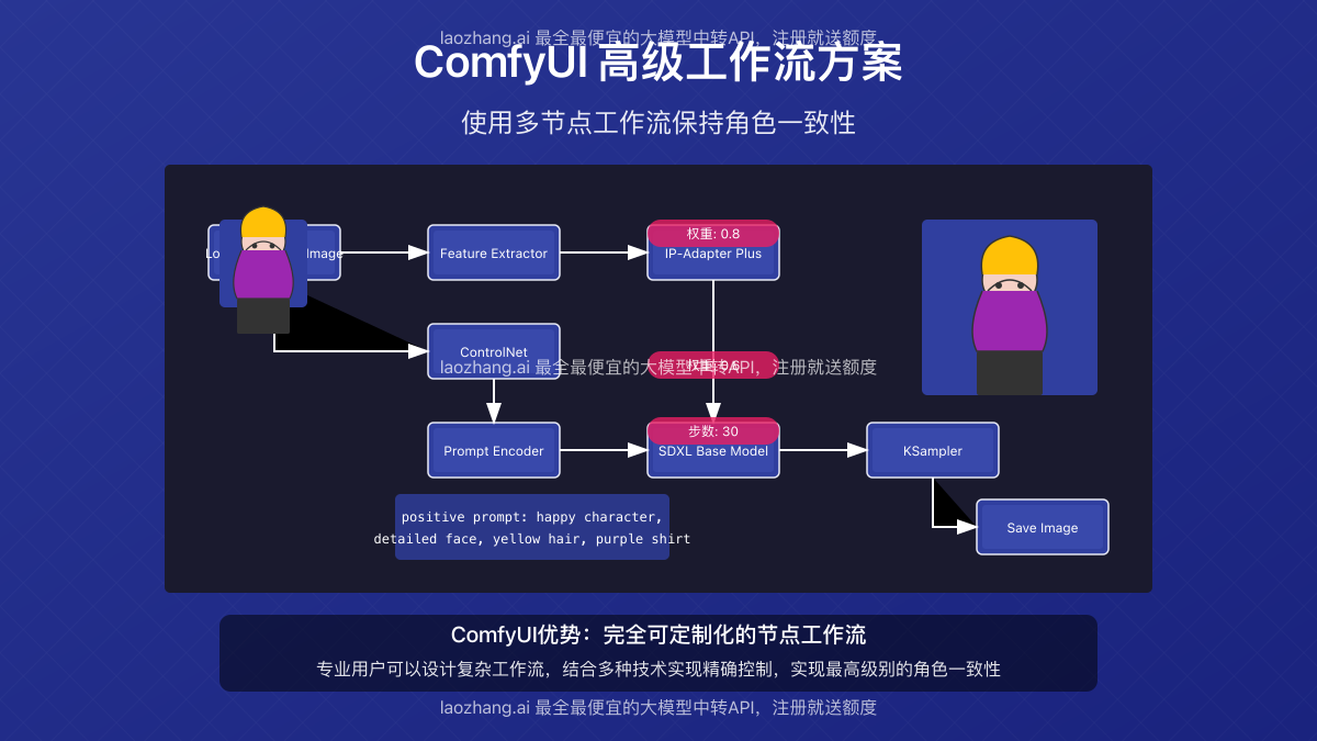 ComfyUI角色一致性工作流效果图