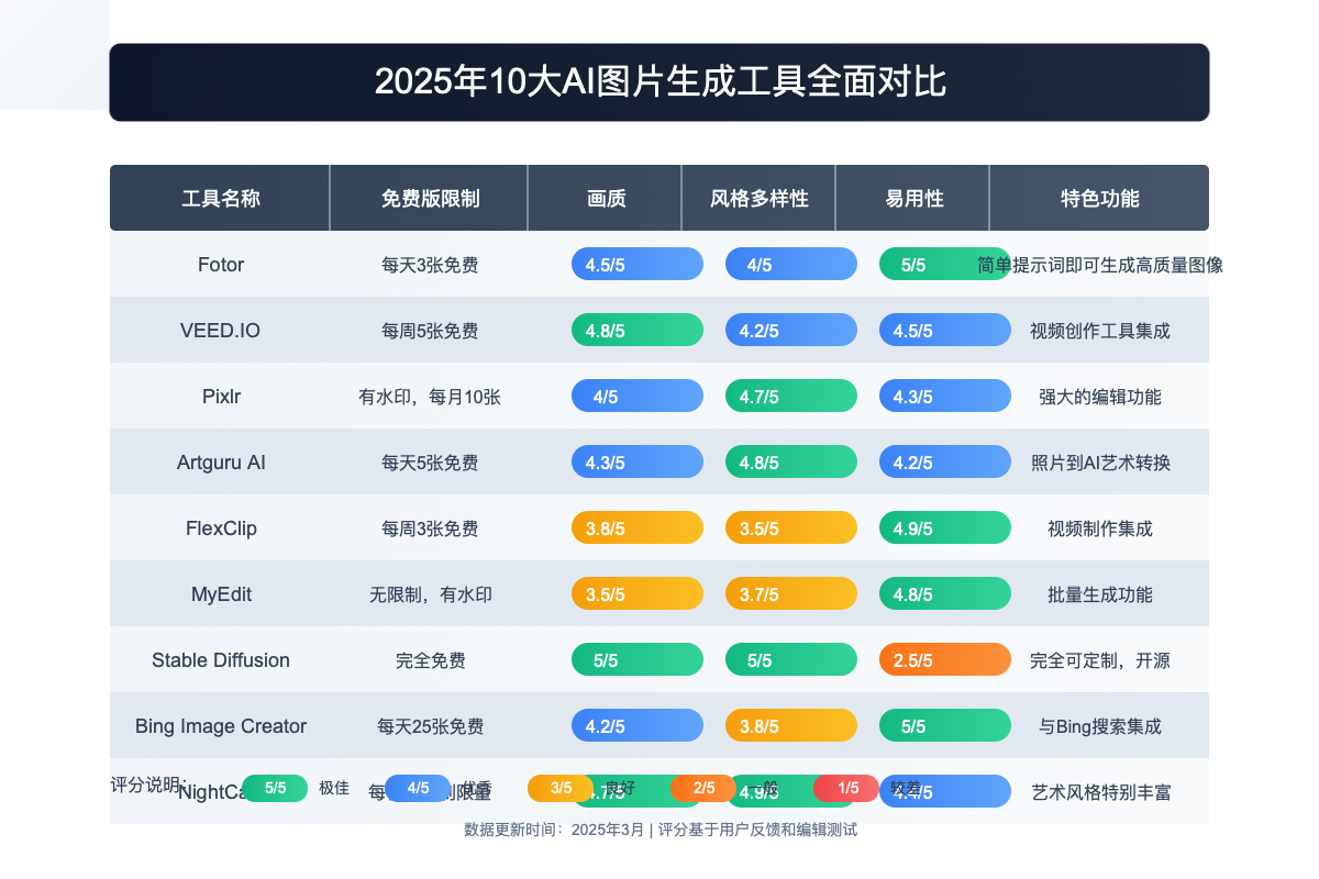 AI图片生成工具对比