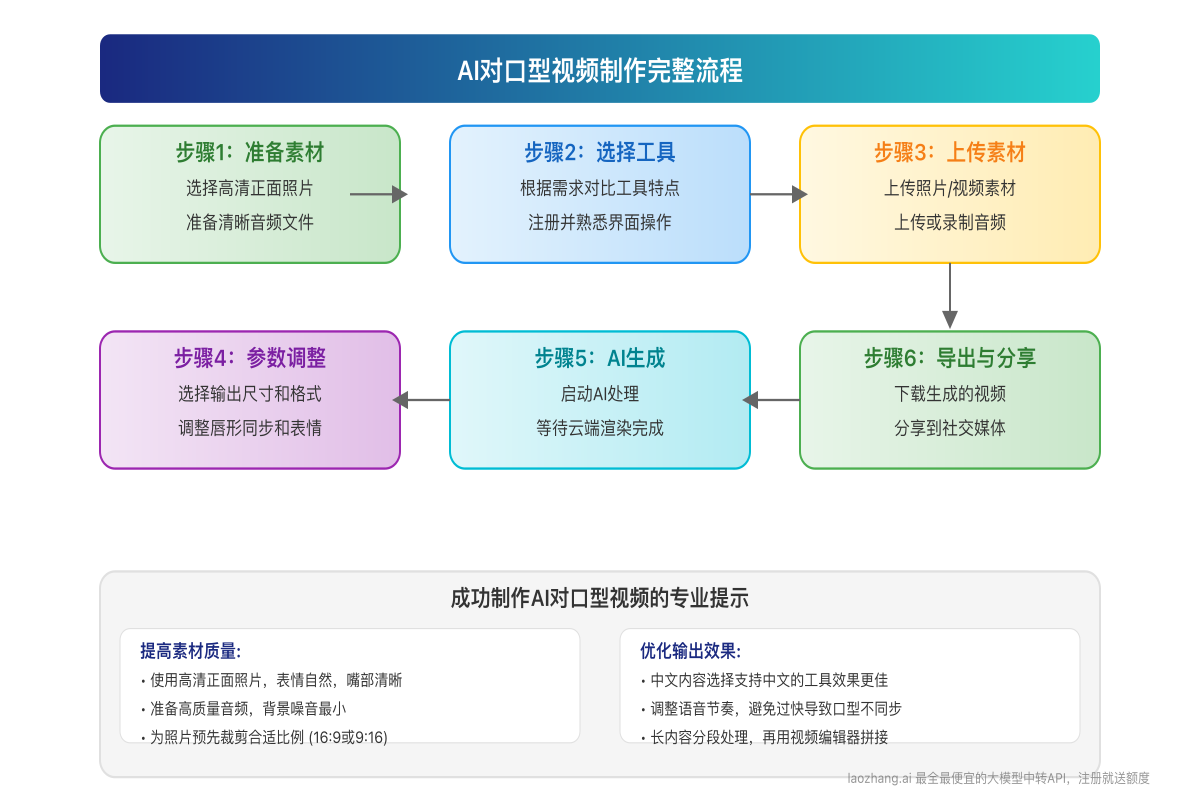 AI对口型视频制作流程图