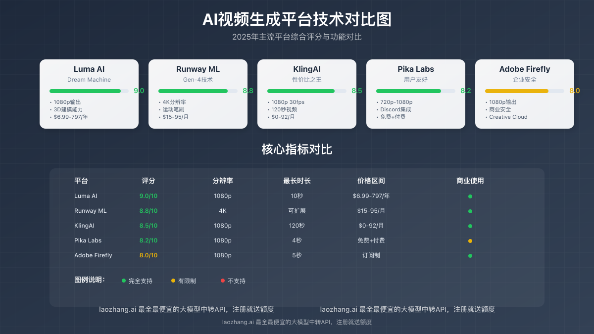 AI视频生成技术对比图