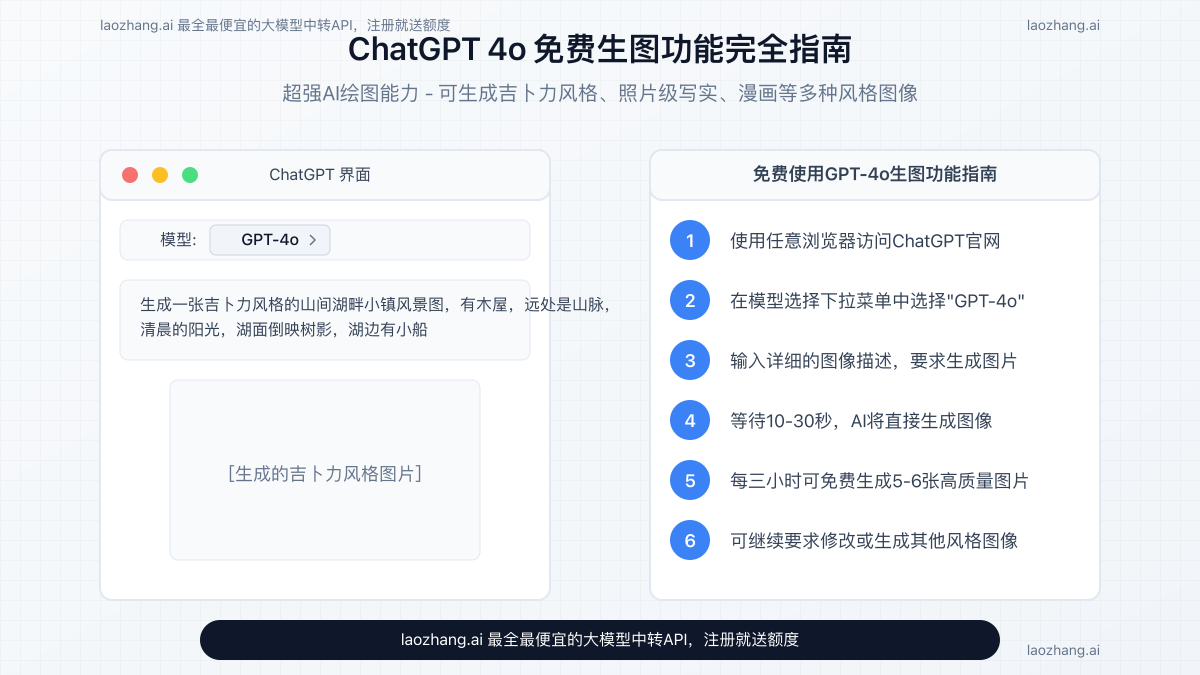 ChatGPT 4o免费生图功能界面展示