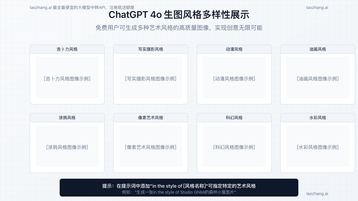 GPT-4o支持的多种图像风格展示