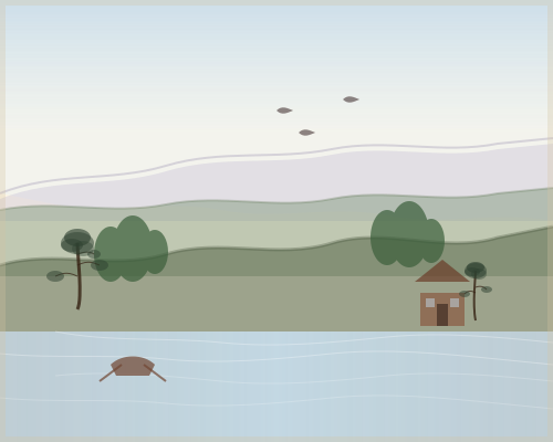 水彩风格风景