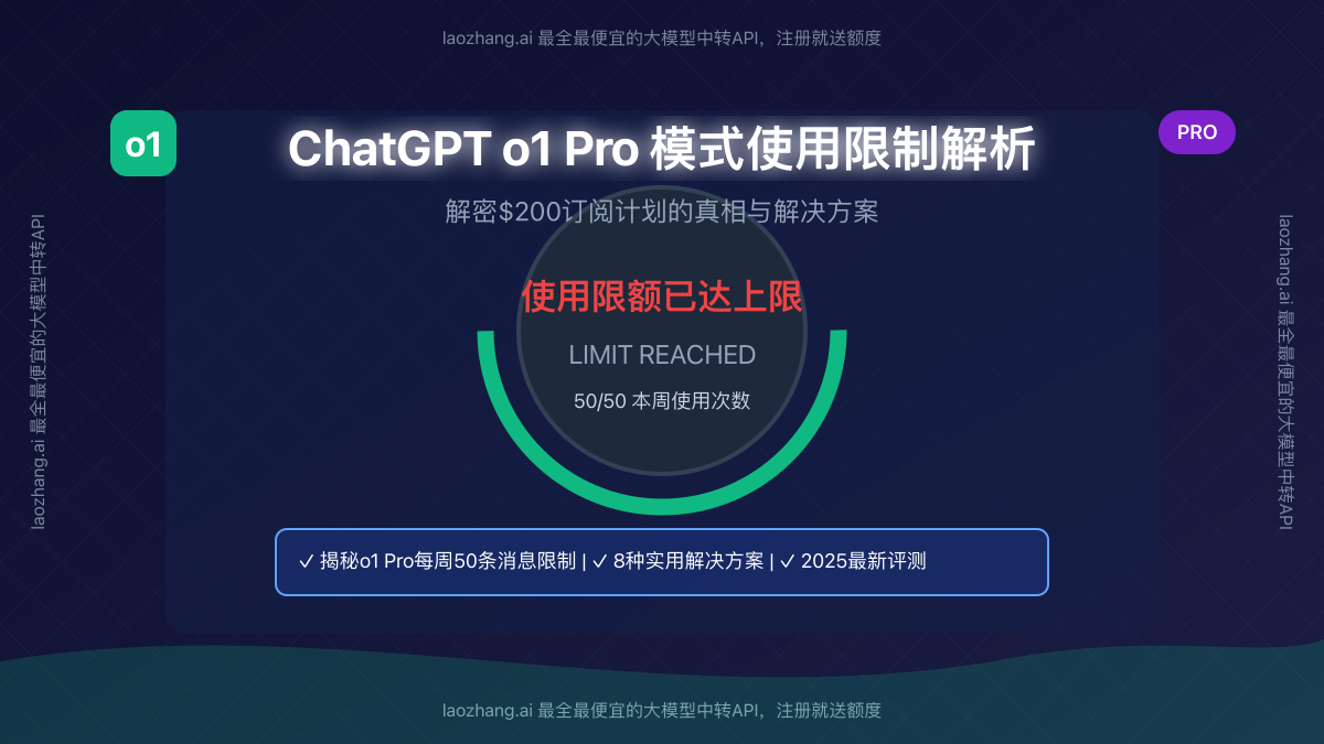 ChatGPT o1 Pro模式使用限制与解决方案
