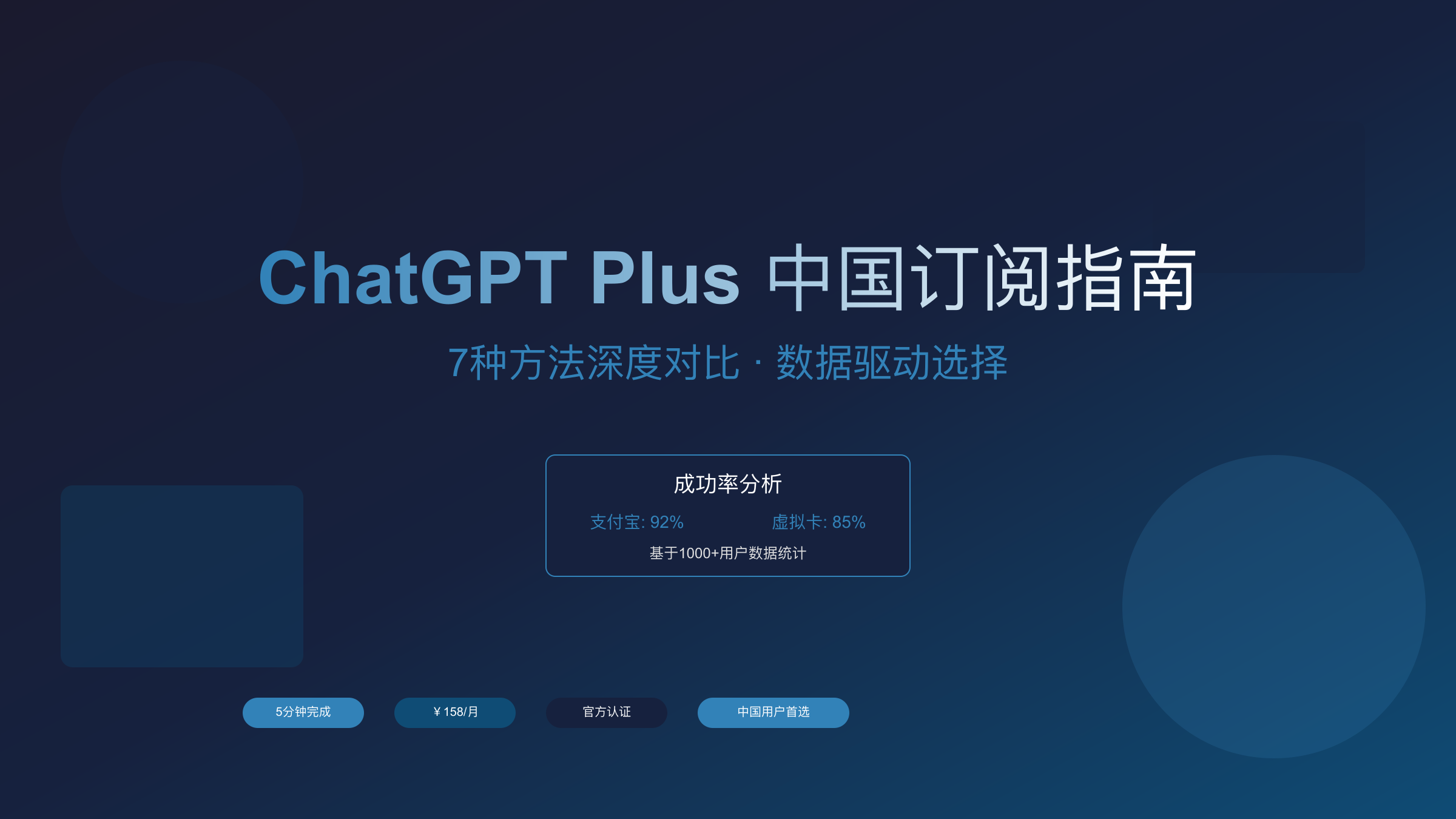 ChatGPT Plus中国订阅方法对比
