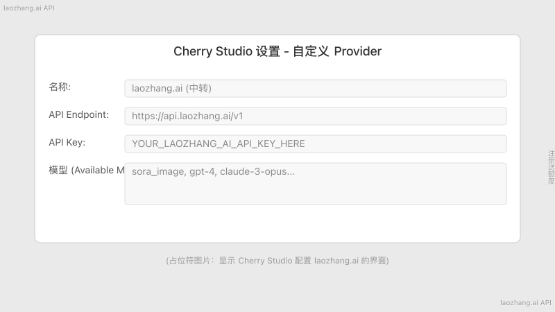 Cherry Studio 配置 laozhang.ai 示例