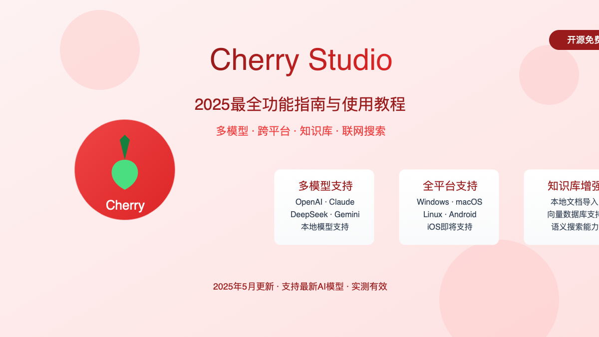 Cherry Studio 2025最全功能指南与使用教程