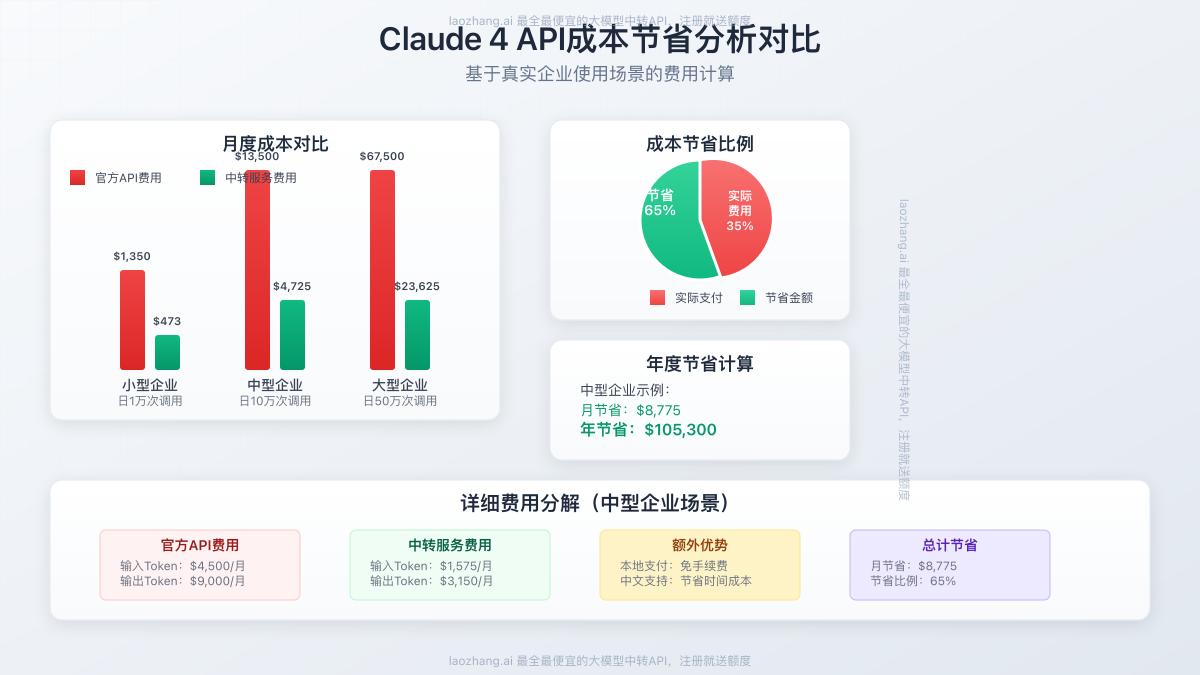 Claude 4 API成本节省分析对比图