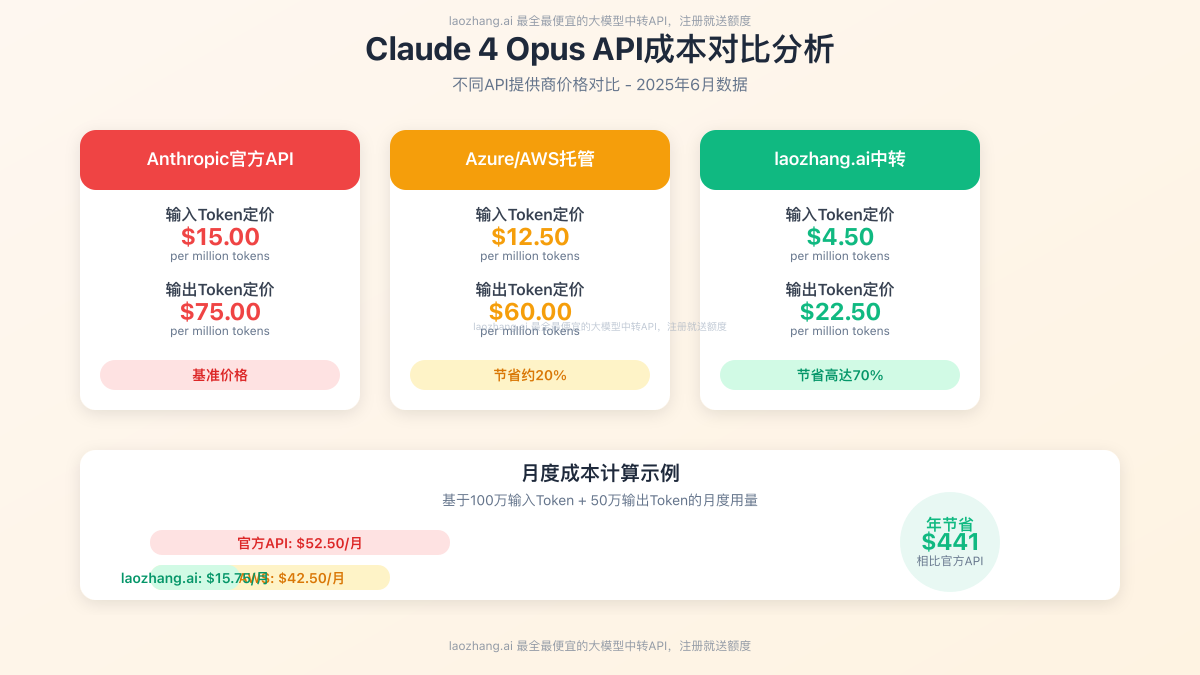 Claude 4 Opus API成本对比分析