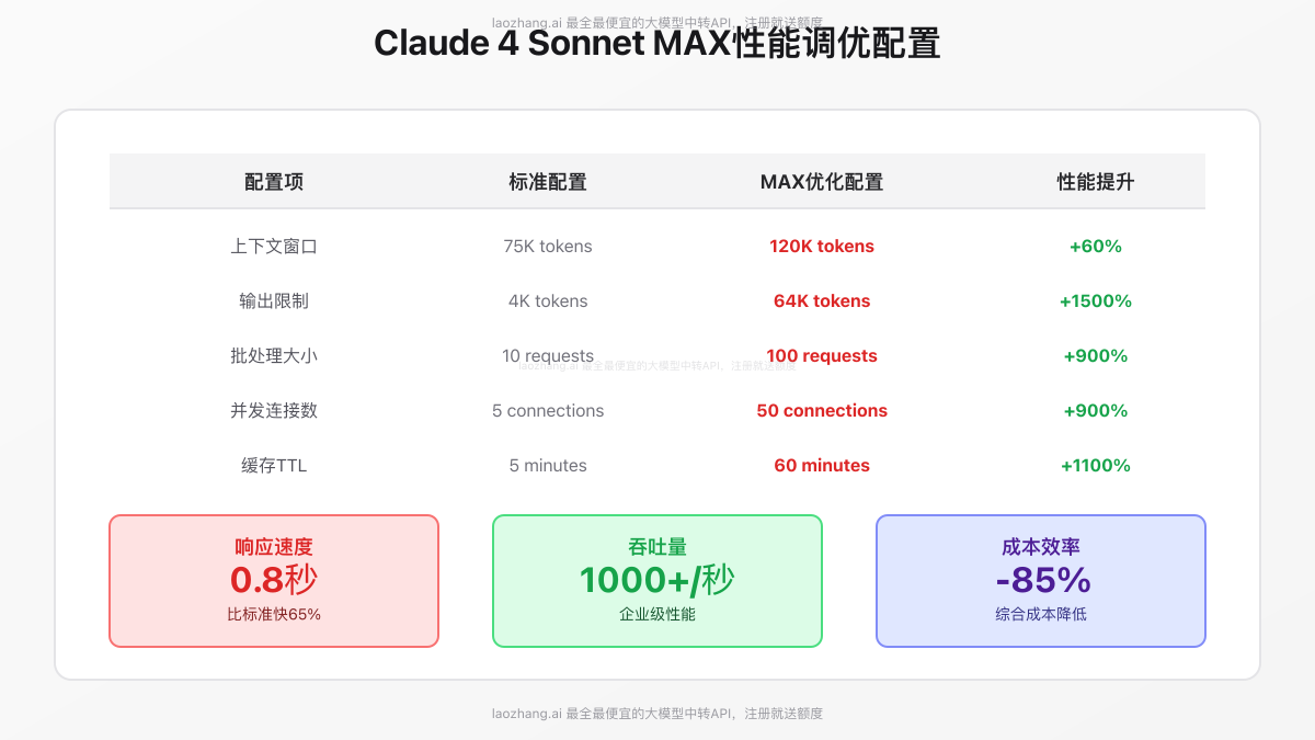 Claude 4 Sonnet MAX性能调优配置对比