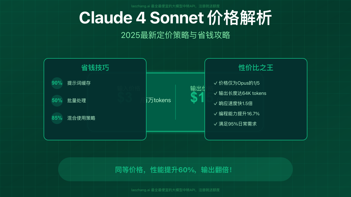 Claude 4 Sonnet价格解析与省钱攻略