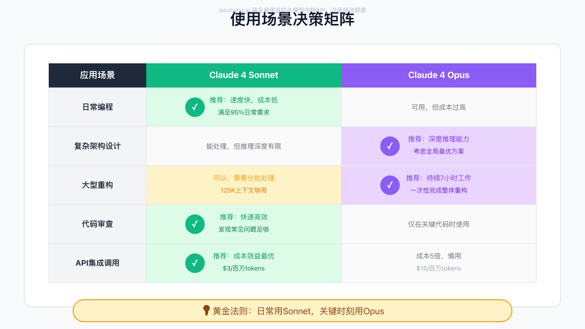 使用场景决策矩阵