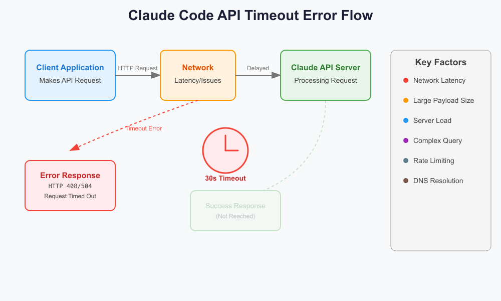Claude Code API Timeout Error Flow Diagram