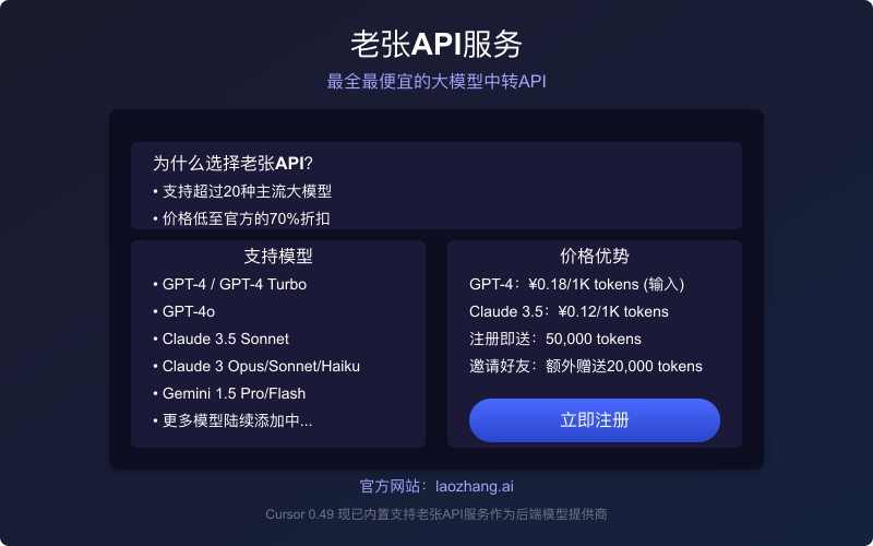 在Cursor中配置laozhang.ai