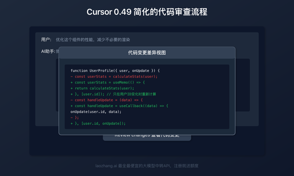 Cursor代码审查功能演示