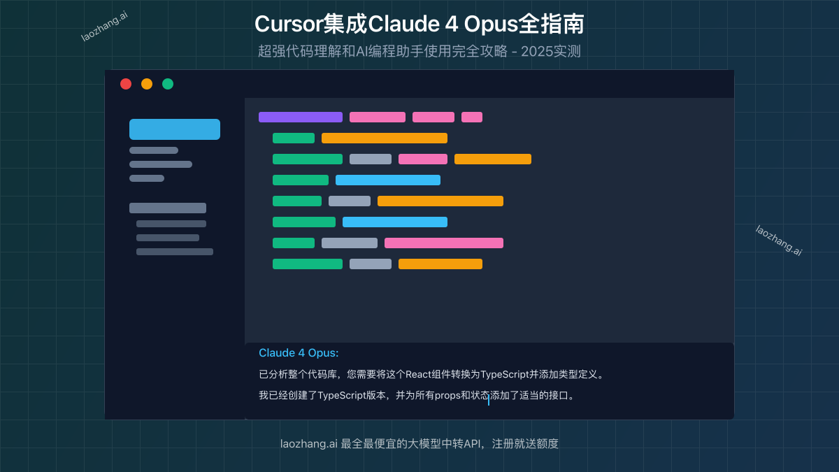 Cursor集成Claude 4 Opus界面展示