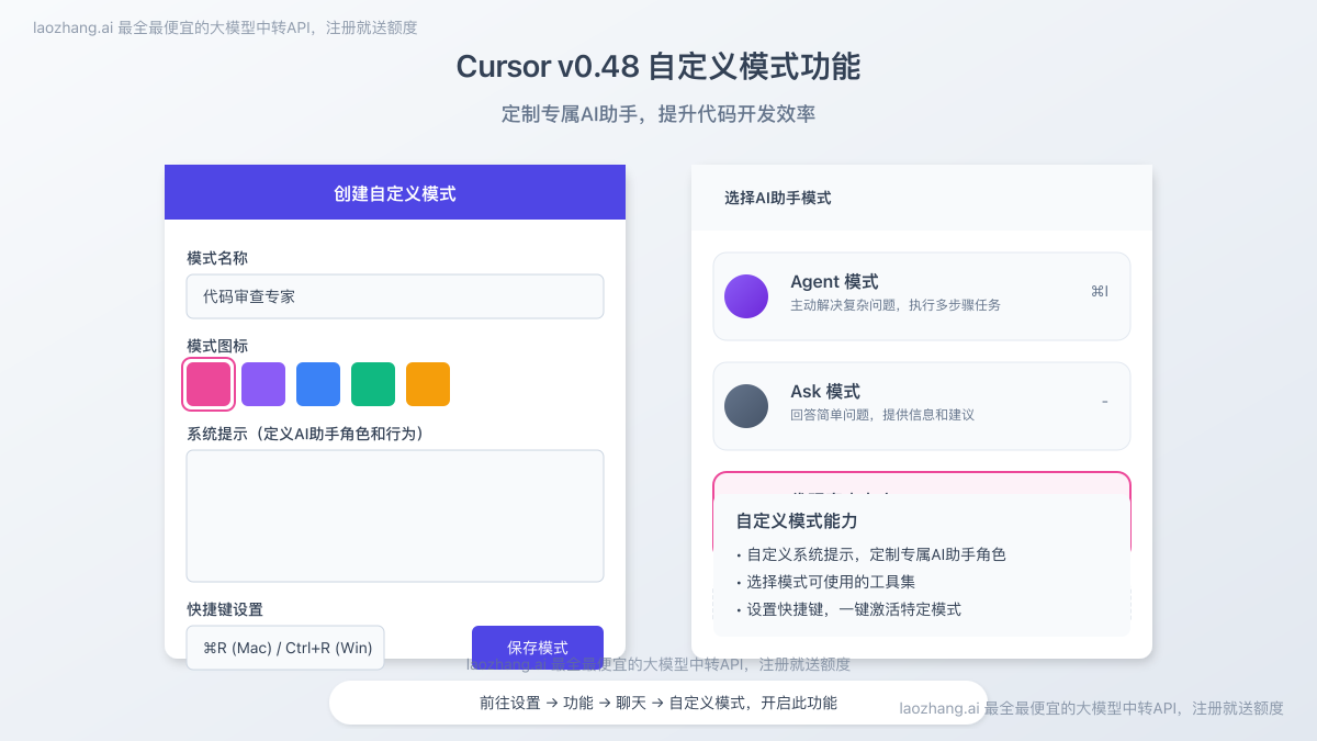 Cursor自定义模式配置界面
