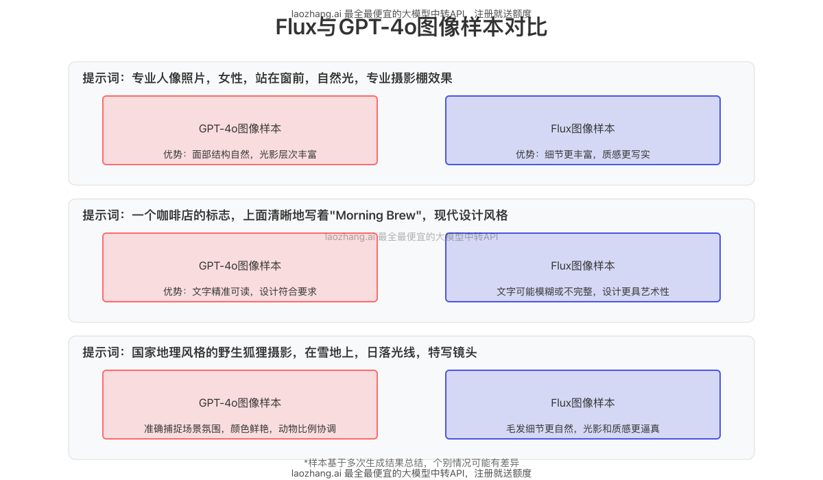 Flux与GPT-4o图像样本对比