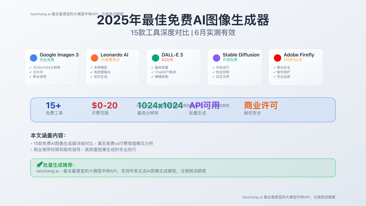 2025年最佳免费AI图像生成器对比