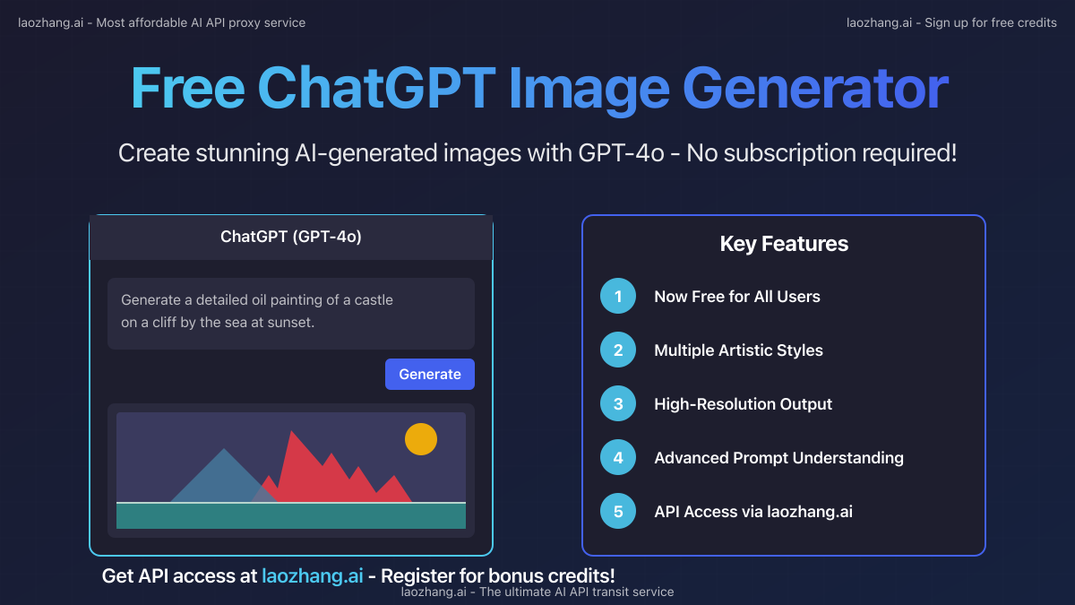 Free ChatGPT Image Generator capabilities and features overview