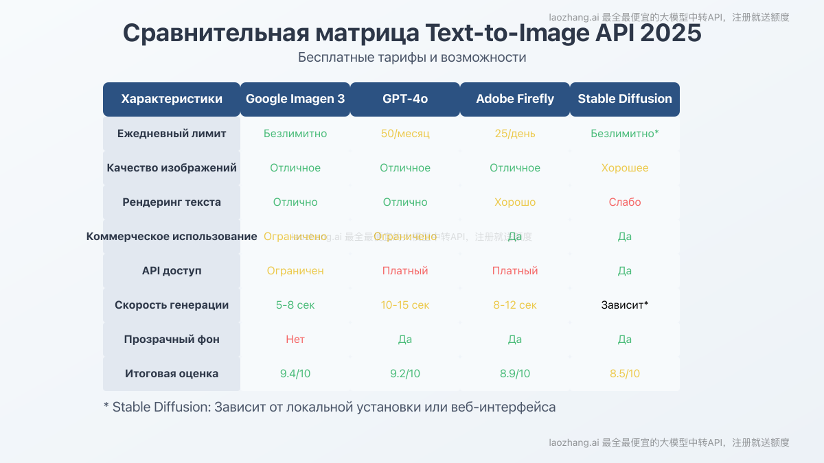 Сравнительная матрица топ-5 бесплатных инструментов для генерации изображений